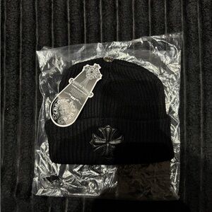 Chrome Hearts Black Ribbed Beanie